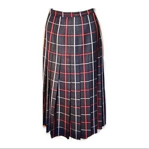 🧩 VINTAGE BURBERRY CHECK PLEATED MIDI SKIRT 6